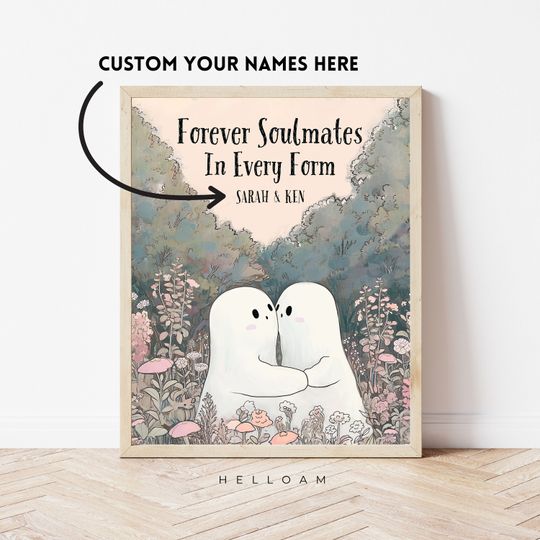 Cute ghost Poster Horror Spooky Cute Wall Art Halloween Poster