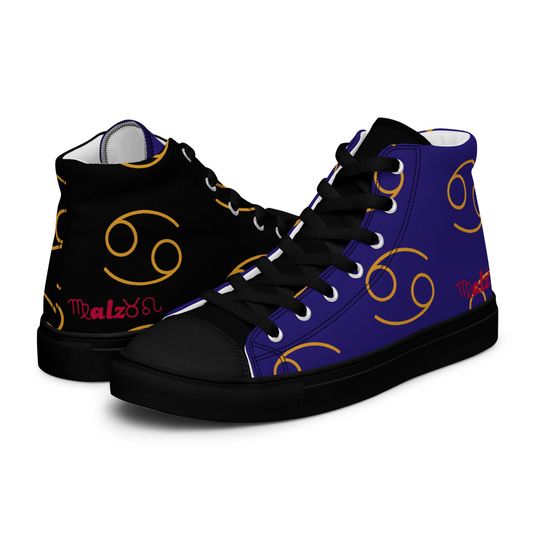 Baltimore Ravens Zodiac Sign Shoes l Adult Gym Sneakers l Astrology Hightop l High Top Canves Shoe l Custom Pattern Gift l Astrological