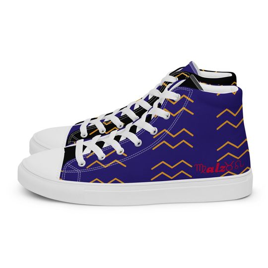 Baltimore Ravens Zodiac Sign Shoes l Adult Gym Sneakers l Astrology Hightop l High Top Canves Shoe l Custom Pattern Gift l Astrological