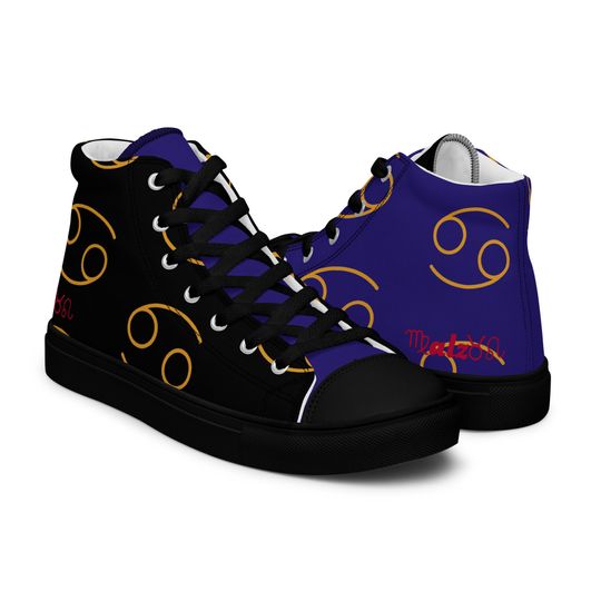 Baltimore Ravens Zodiac Sign Shoes l Adult Gym Sneakers l Astrology Hightop l High Top Canves Shoe l Custom Pattern Gift l Astrological