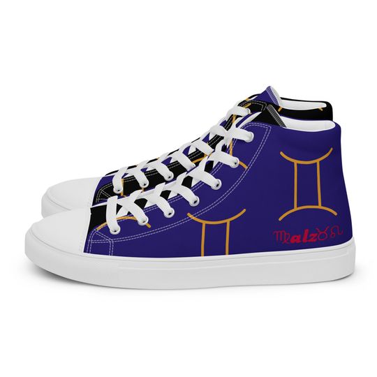Baltimore Ravens Zodiac Sign Shoes l Adult Gym Sneakers l Astrology Hightop l High Top Canves Shoe l Custom Pattern Gift l Astrological