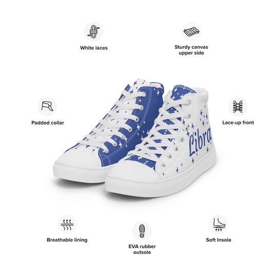 Libra Sapphire Womens High Top Canvas Shoes