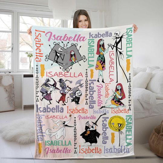 Personalized Disney The Nightmare Before Christmas Blanket, Jack Skellington Sally Blanket