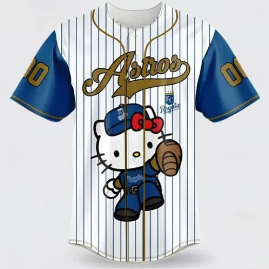Kansas City Special Hello Kitty Custom Name Number Printed Baseball Jersey
