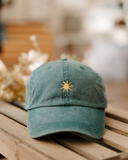 Embroidered Sun Baseball Cap
