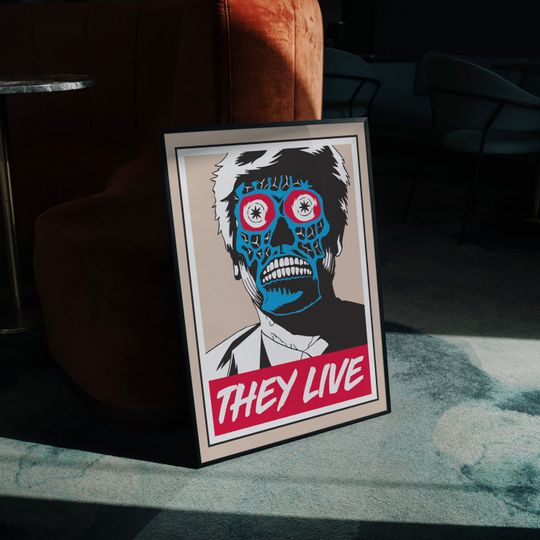 They Live Movie Poster, Vintage John Carpenter Horror Movie Decor Poster
