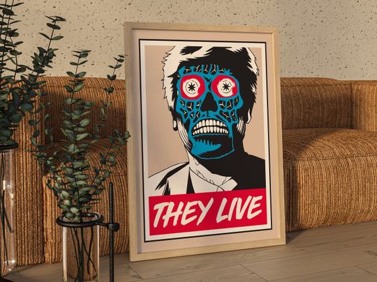 They Live Movie Poster, Vintage John Carpenter Horror Movie Decor Poster