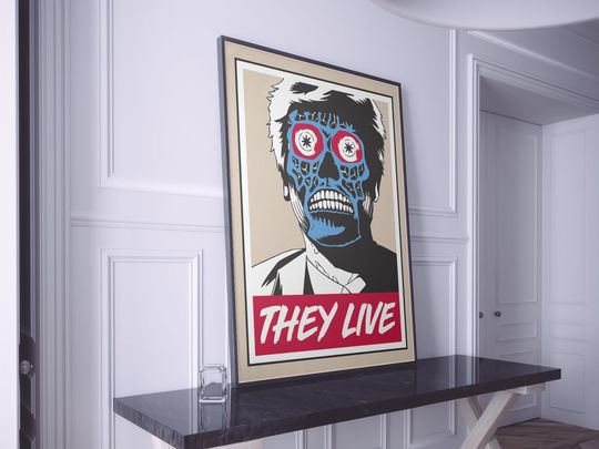 They Live Movie Poster, Vintage John Carpenter Horror Movie Decor Poster