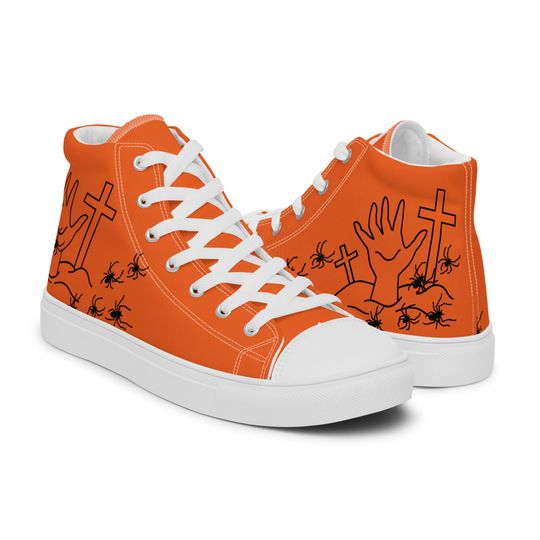 Graveyard Mens High Top Canvas Shoes l Halloween