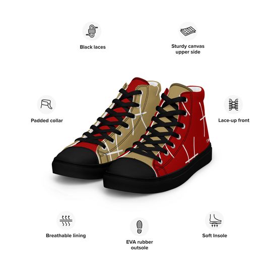 San Francisco 49ers l Zodiac Sign Shoes l Adult Gym Sneaker l Astrology Hightops l Custom High Top Canvas Shoe l Pattern Gift l Astrological