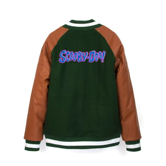 MEN'S SCOOBY DOO VARSITY GREEN WOOL AND FAUX Baseball JACKET