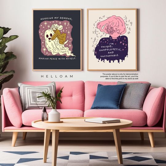 Ghosts Art Print, Cute ghost, ghost Halloween, halloween wall art, self-affirmation