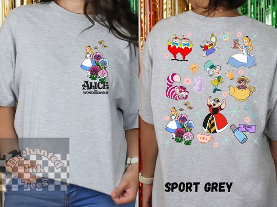 Alice in Wonderland Doodles Unisex Sweatshirt, Vintage Disney t-shirt