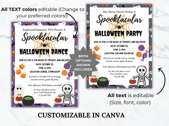 Halloween Party Flyer Template Halloween Bash invite Editable Halloween Church