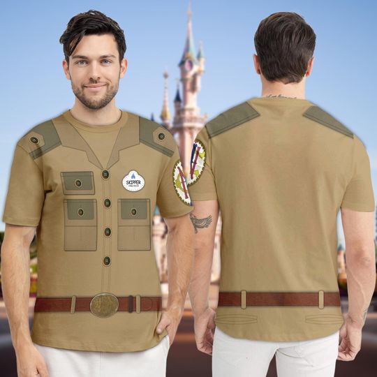 Jungle Skipper Suit Cosplay Costume 3D Shirt, Cast Member Movie Character Cosplay Men Tee