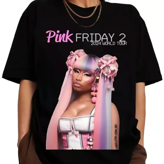 Nicki Minaj Tour 2024 T-Shirt, Nicki Minaj k Friday 2 Concert Shirt