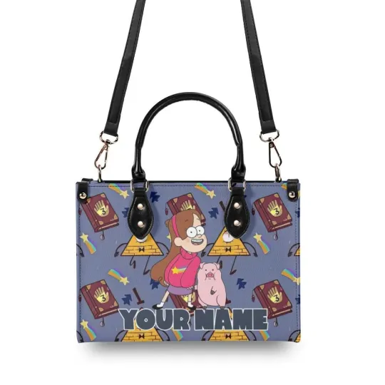 Personalized Gravity Falls Luxury Women PU Leather Handbag, Cartoon Gift, Great