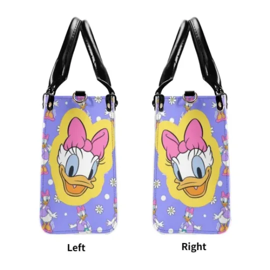 Personalized Daisy Duck Luxury Women PU Leather Handbag, Natural Material