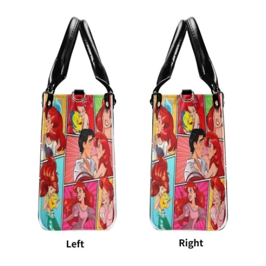 Personalized The Little Mermaid Luxury Women PU Leather Handbag, Disney gift,