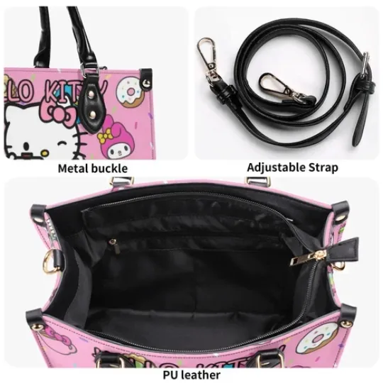 Personalized Hello Kitty Luxury Women PU Leather Handbag, Natural Material