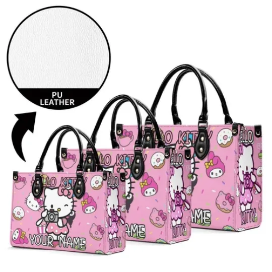Personalized Hello Kitty Luxury Women PU Leather Handbag, Natural Material