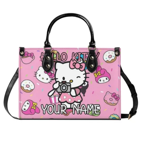 Personalized Hello Kitty Luxury Women PU Leather Handbag, Natural Material