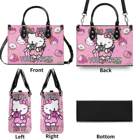 Personalized Hello Kitty Luxury Women PU Leather Handbag, Natural Material