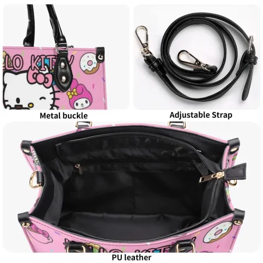 Personalized Hello Kitty Luxury Women PU Leather Handbag, Natural Material
