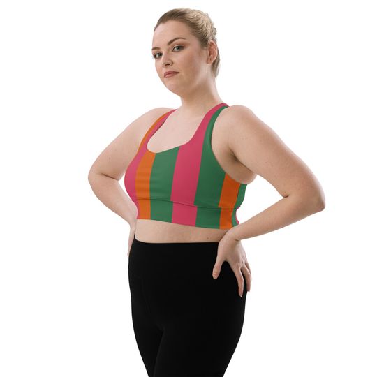 Anti Hero Inspired Longline Sports Bra | Printed Plain Stripes