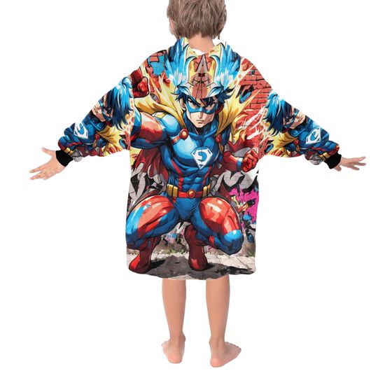 Blanket Hoodie Comics Cartoon Art Retro Superhero Hero