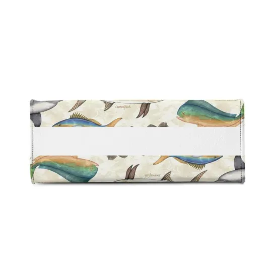 Personalized Fish Luxury Women PU Leather Handbag, Gift For Her