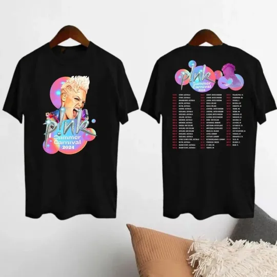 Pink Tour 2024 Graphic T-Shirt, 2024 Concert Merch, Summer Carnival 2024