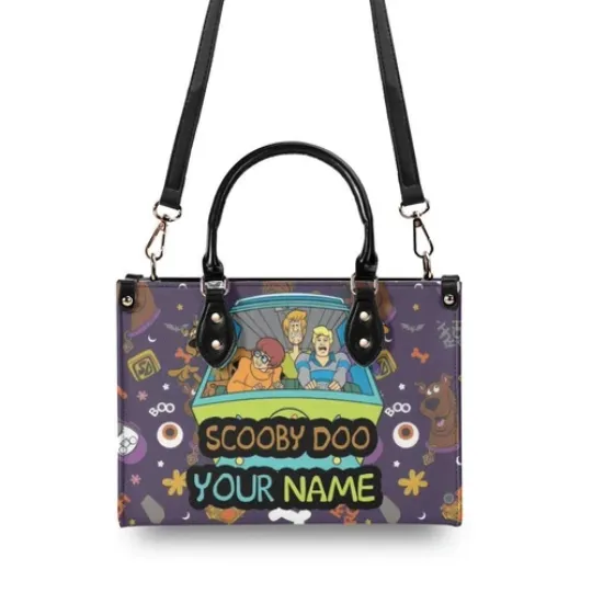 Personalized Scooby Doo Luxury Women PU Leather Handbag, Natural Material,
