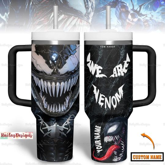 Venom 40oz Tumbler, Custom Venom Horror Tumbler, Spider Man Insulated Tumbler, Superhero Horror Coffee Tumbler, Halloween Horror Gift