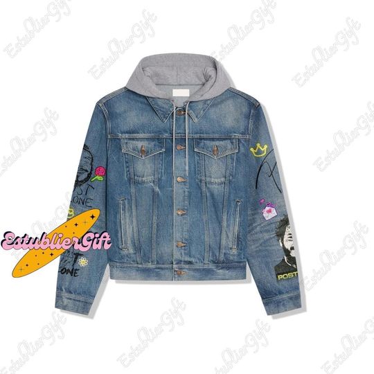 Post Malone Youth Jacket, Post Malone Denim Jacket, Post Malone Jacket, Post Malone Jean Jacket, Post Malone Jacket Men, Gift For Fan