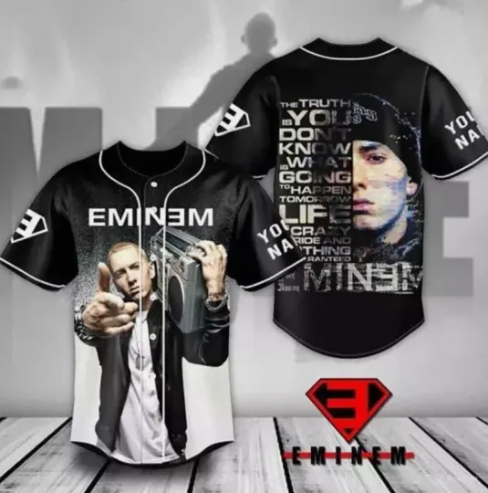 Custom Eminem The Truth Baseball Jersey