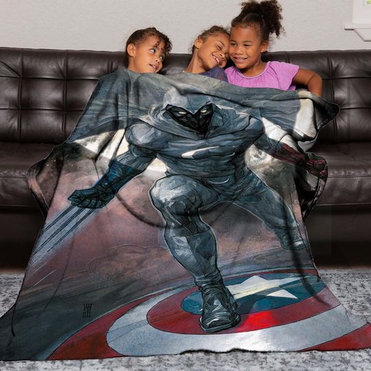 Halloween Blanket Gift Blanket Moon Knight Custom Name Blanket Throw Flannel Blanket Personalized Birthday Gift.
