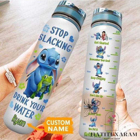 Stitch Water Bottle, Stitch 32Oz Water Bottle, Personalized Stitch Kids Bottle, Stitch Drink Bottle, Gift For Her, Girls Water Bottle