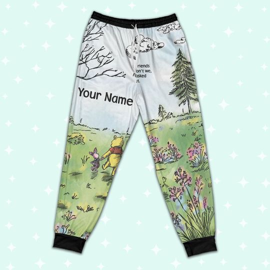 Custom Disney Winnie the Pooh Artwork Colorful Pajamas, Custom Kid Youth Adult Pajamas, Pajamas Birthday Gift, Disney Vacation