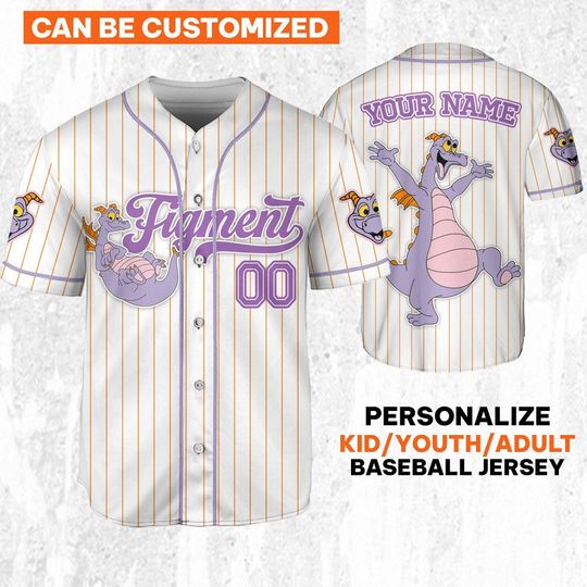 Custom Disney Figment Little Spark Simple Stripe Jersey