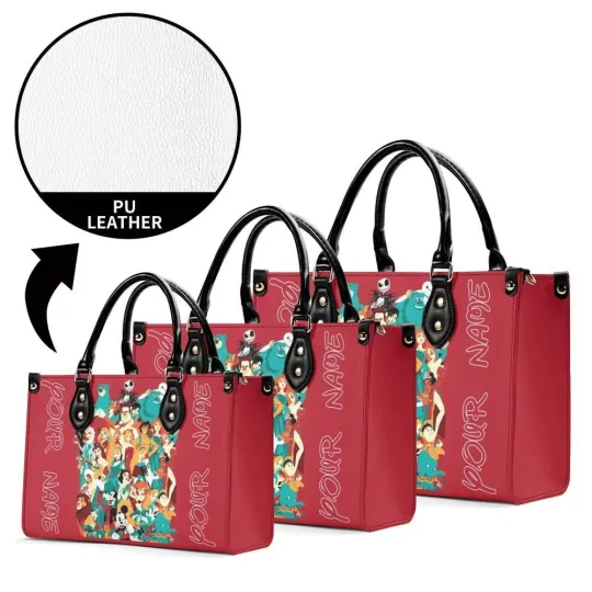 Personalized Disney Family  New Version Luxury Women PU Leather Handbag, Gift