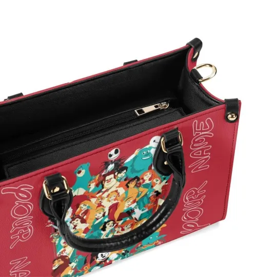 Personalized Disney Family  New Version Luxury Women PU Leather Handbag, Gift