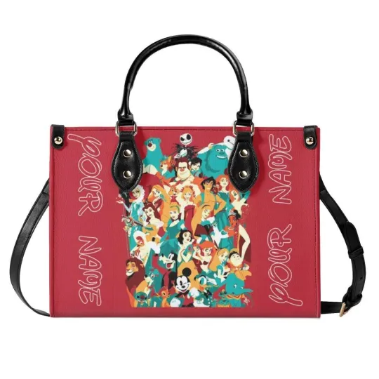 Personalized Disney Family  New Version Luxury Women PU Leather Handbag, Gift