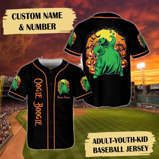 Personalized Oogie Boogie Halloween Baseball Jersey