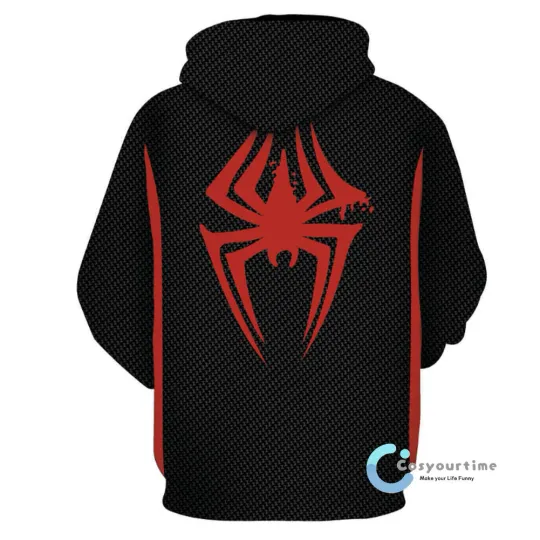 Spider-Man Across The Spider-Verse Cosplay Miles Morales Hoodies Pullover Men