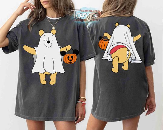 Two-sided Winnie the Pooh Ghost Halloween T-shirt