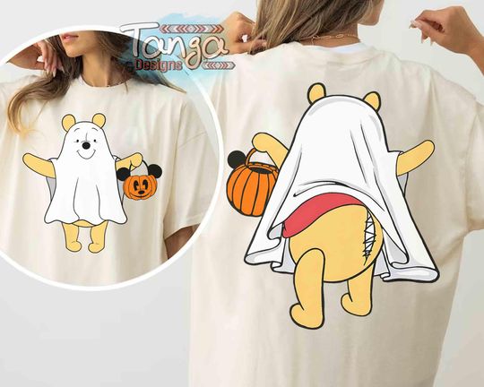 Two-sided Winnie the Pooh Ghost Halloween T-shirt