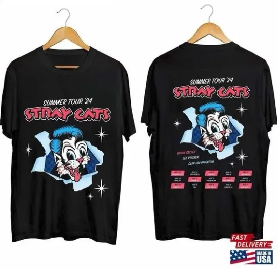 Stray Cats Summer Tour 2024 Unisex T-Shirt 2 Sided