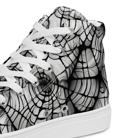 Mens Web Design high top canvas shoes