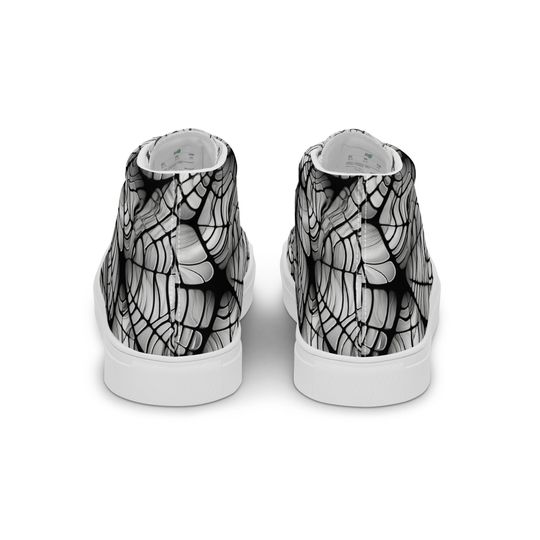 Mens Web Design high top canvas shoes